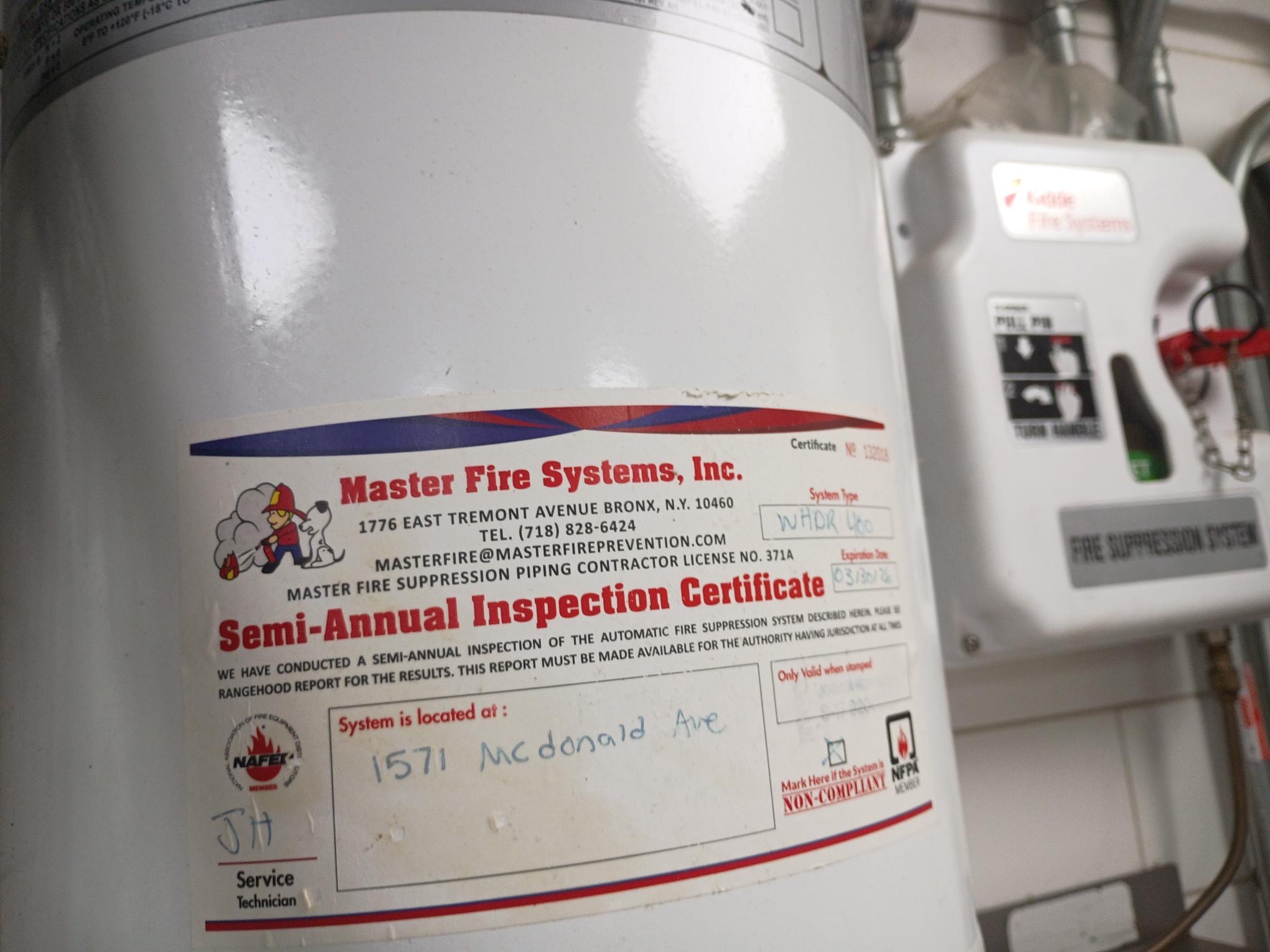 Fire Protection Services for Kosher Restaurants in Brooklyn091536900