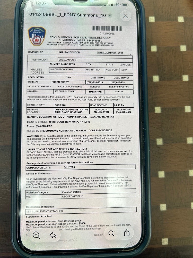 Master Fire Prevention System Violation Brooklyn Vacate 86